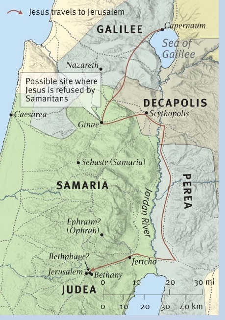 Jesus travels to Jerusalem